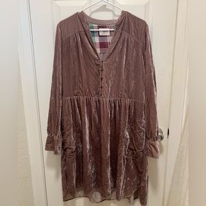 Holding horses mauve velvet dress